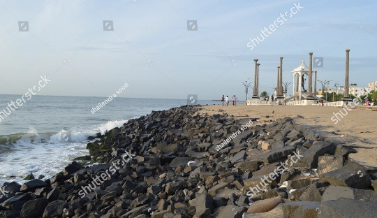 Rock beach in pondicherry